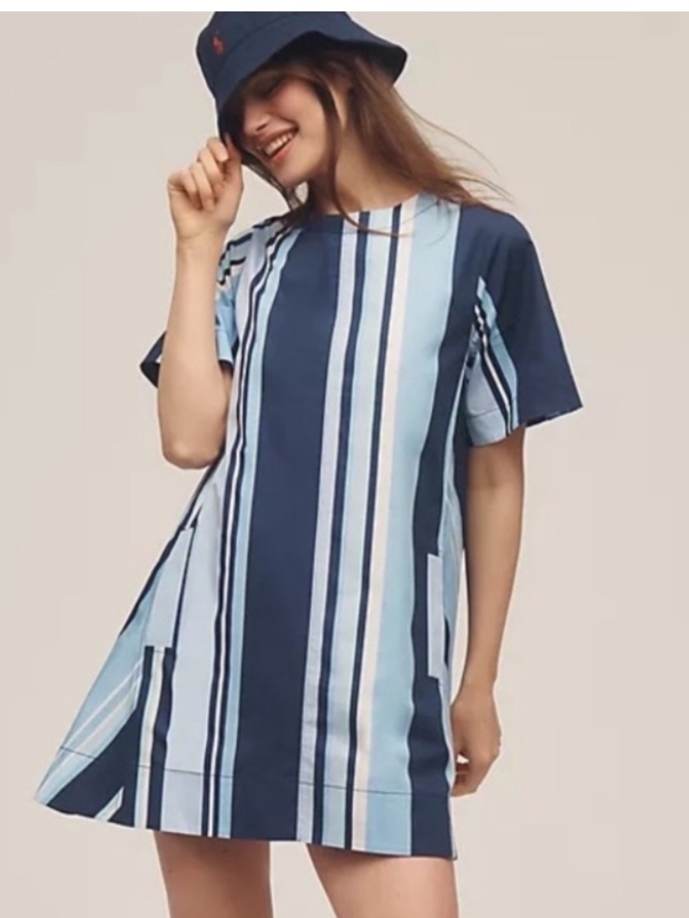 Maeve Blue and White Striped Dress